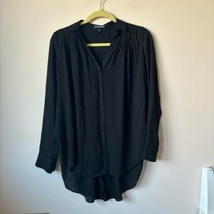 Express black button down blouse with side vents